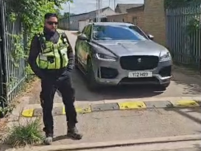 Security Guard and worker leaving